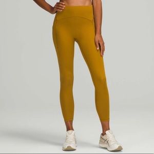 NWT Lululemon Womens Power Thru HR Tight 25” size 2 Gold Spice